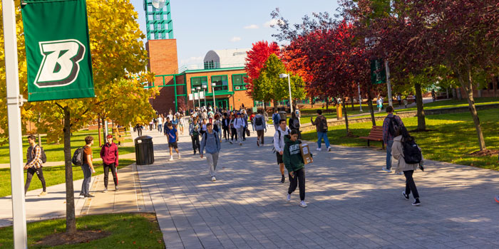 Photograph of students walking outside the Union. photo