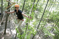 Kishan Zuber on high elements portion of the Ropes Course.