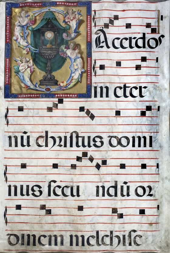 ink, color and gold leaf on parchment