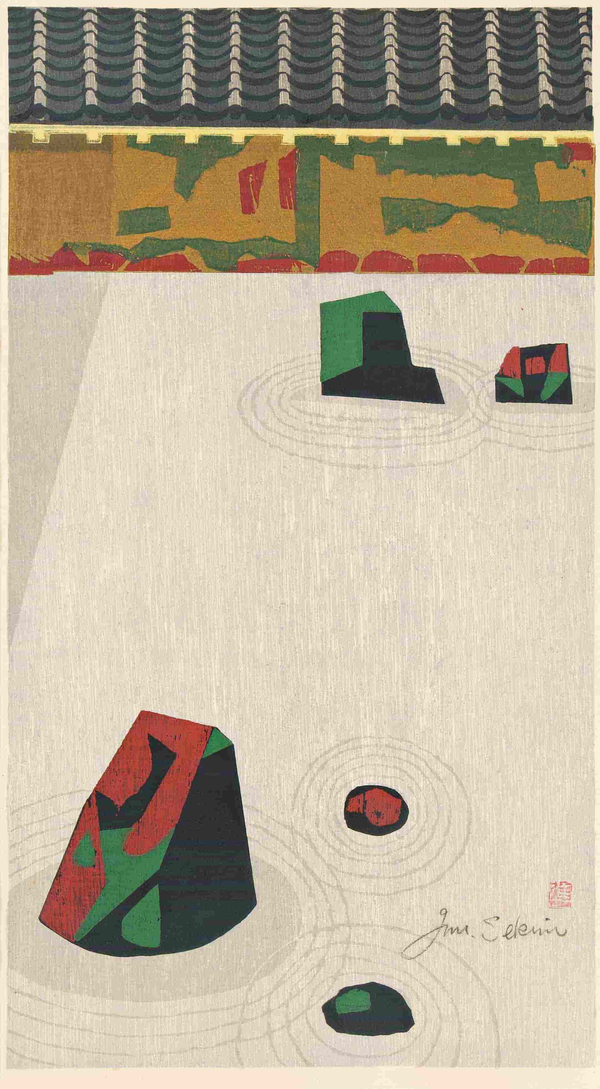 Polychrome woodblock print