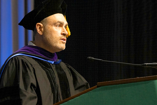 Scott Feuer speaking at 2022 commencement photo