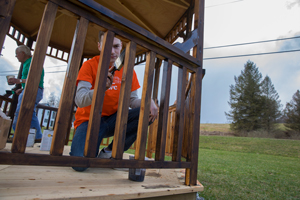 PwC Schoiars built a gazebo at Kali's Klubhouse to serve as a sanctuary for parents of children with special needs.