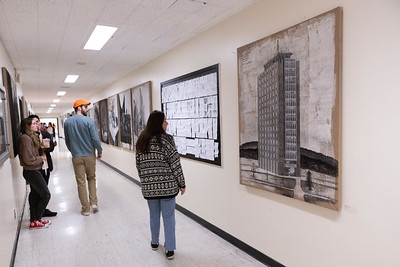 Harpur students viewing art