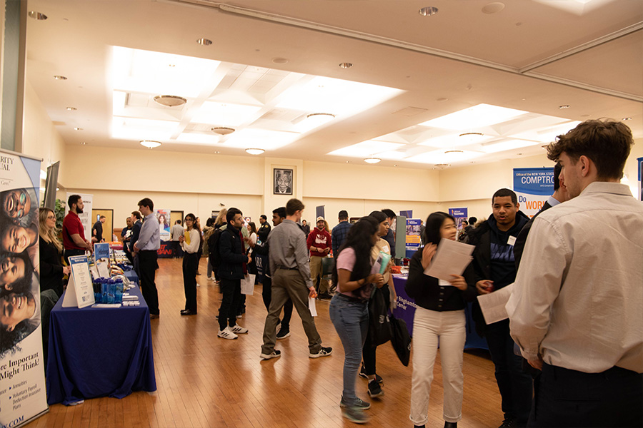 Crowd of students at the Spring Job and Internship Fair