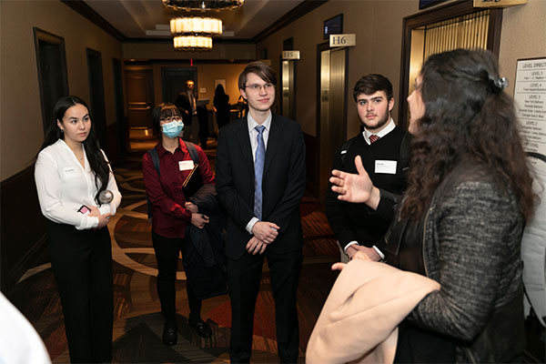 Group of students at a networking event. photo