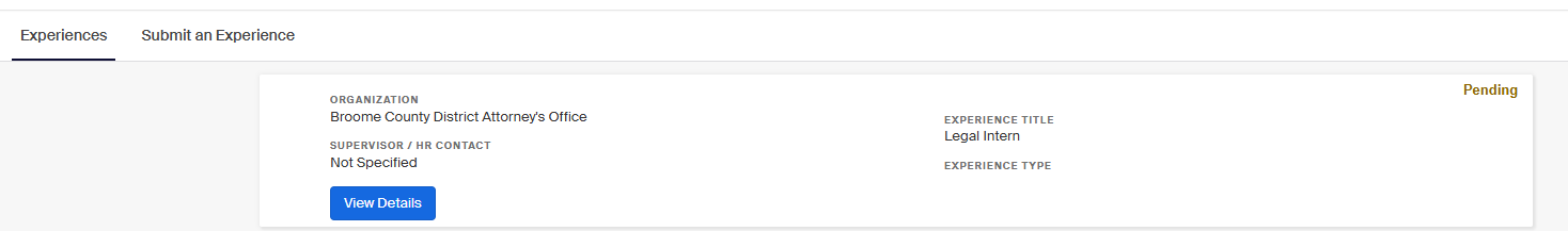 Image shows students what the final approval page will look like in Handshake Experiences