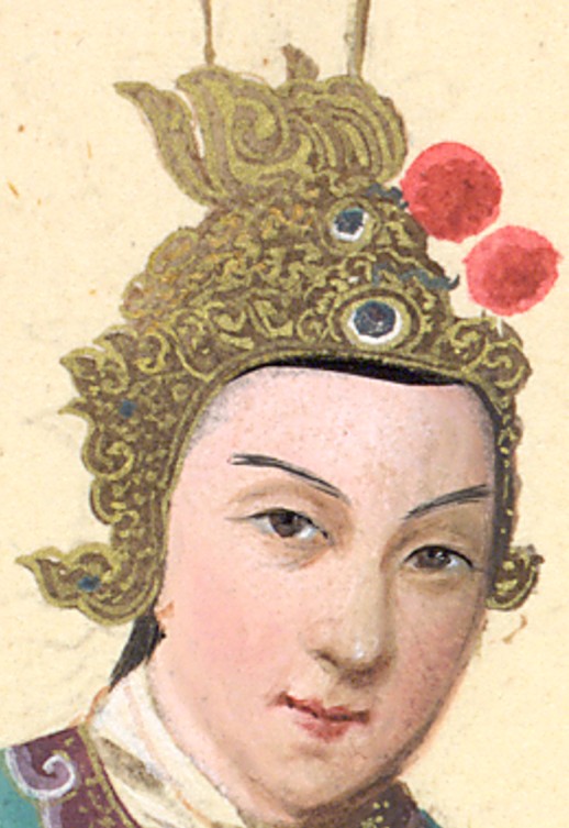 Picture 4: The Purple-Embellished Crown in While Delivering the Answer He Meets His Father. 