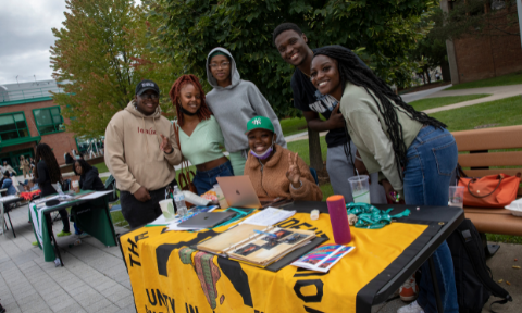 cultural student organization leaders tabling on the spine photo