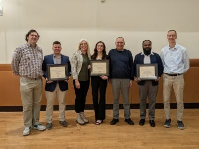 Photo of our 2026 honorees, Department Chair and faculty advisors