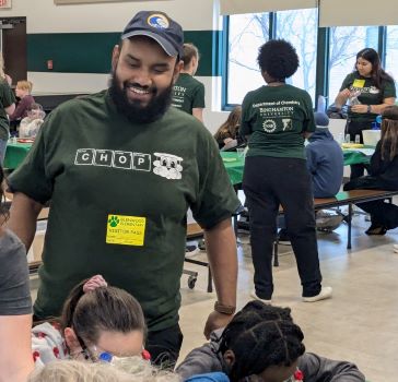 Photo of ChOP at Glenwood Elementary Cafetorium showing how exciting discovery can be