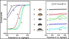 Scheme and Plots showing core-shell nanoparticle catalysts for electrocatalytic reactions