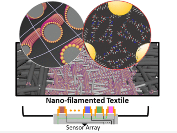Scheme showing nano-filamented fibrous sensor interfaces