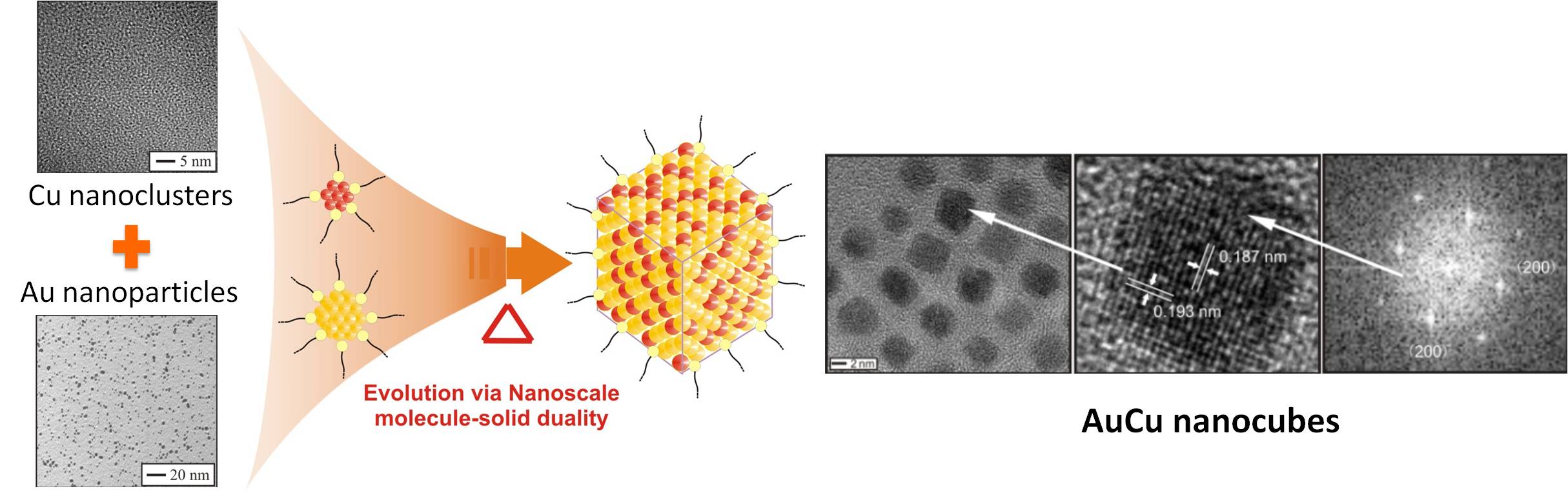 Scheme, Image and XRD showing characterization of AuCu nanoalloys