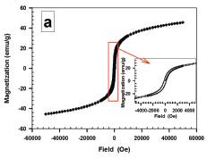 Image and Scheme showing magnetic MnZn ferrite nanoparticles