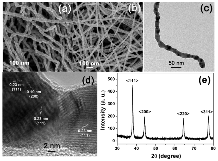 Image showing Au and PtCu nanowires