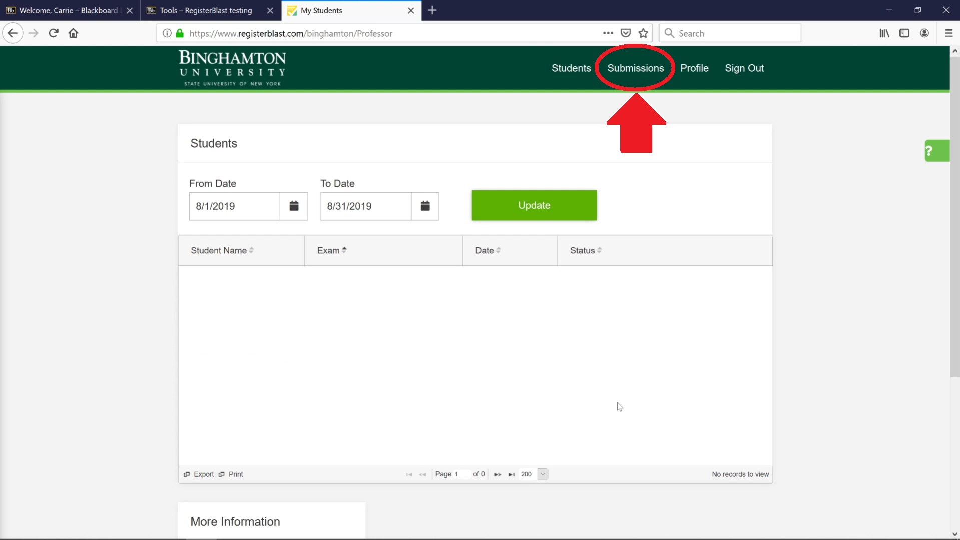 Schedule an Exam Binghamton Instructor University Testing Center