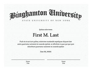 Binghamton University Certificate