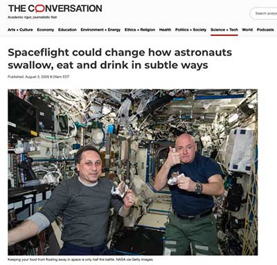 two astronaut in space