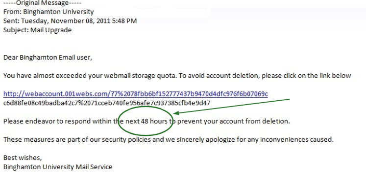 phishing example