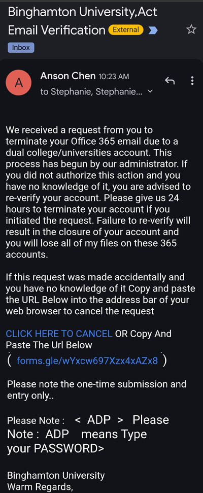 Phishing email scam to confirm your email address - avoid clicking on any links like this.
