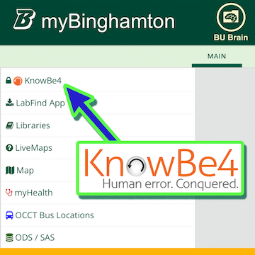 KNOWBE4 TRAINING from the PORTAL on left links