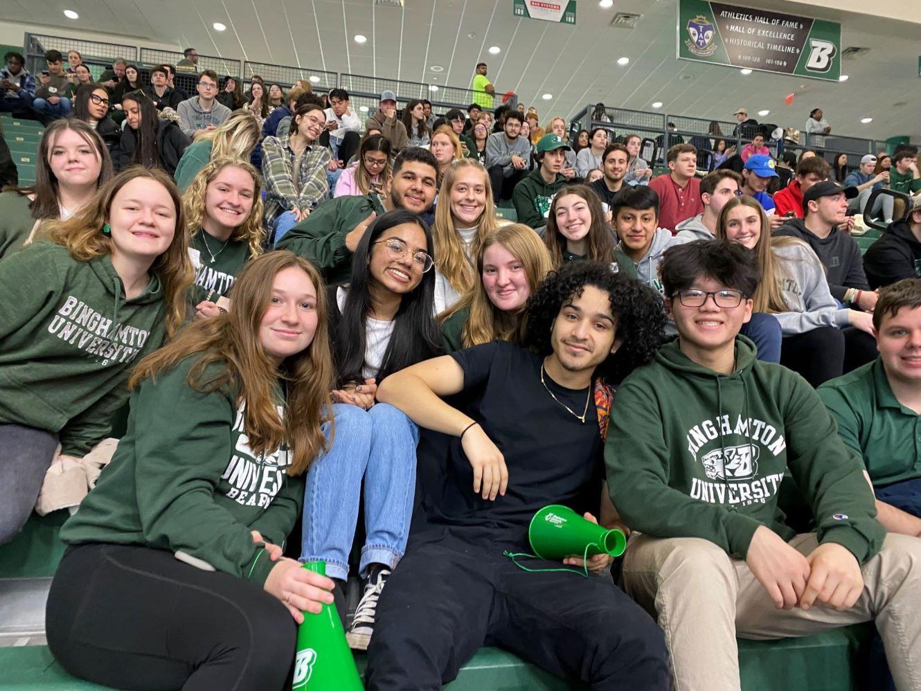 Scholars enjoy a basketball game