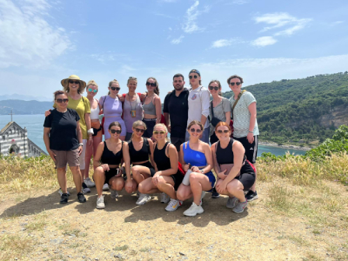 Allison Trabold '23, second from right top row, like many Scholars, studied abroad