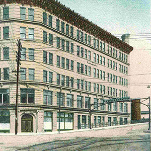 An illustration of the Kilmer building in downtown Binghamton