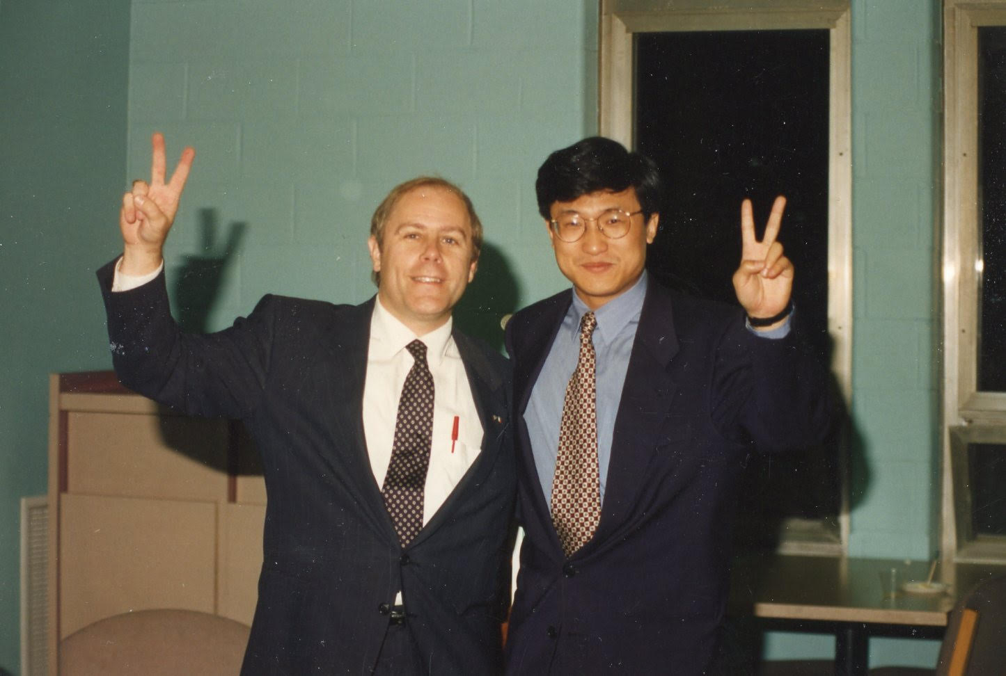 Image: McKiernan with Li Lu, a student leader of the 1989 Tiananmen Square student protests.