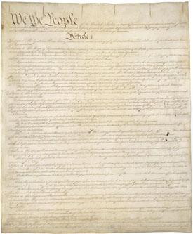 Picture of the first page of the Constitution