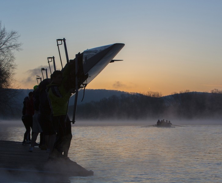 Members of our rowing club practice