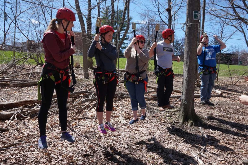Team building on a challenge course