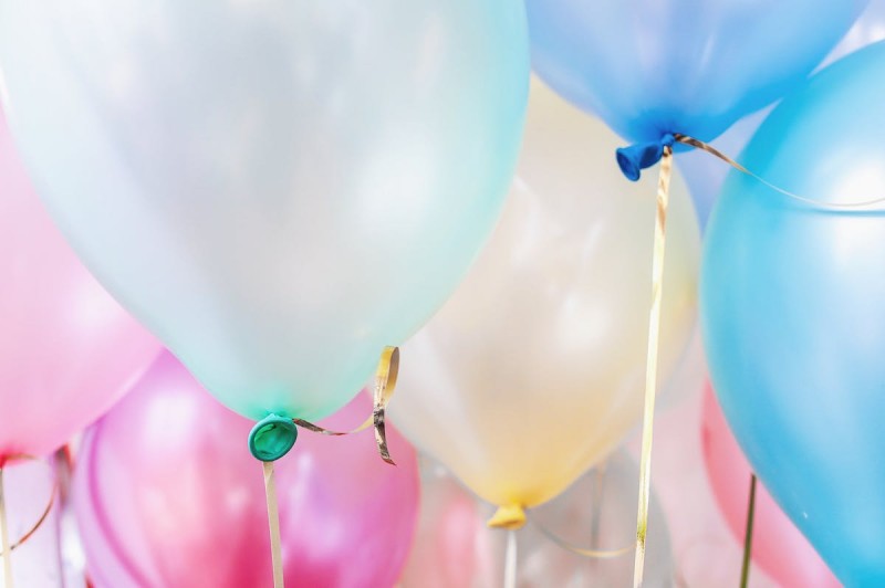 balloons of pastel colors
