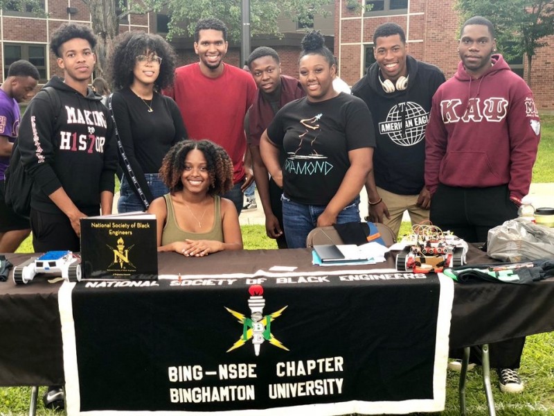 National Society for Black Engineers members pose for a photo