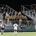Proud Bearcats fans cheer on our women's soccer team in a win