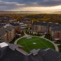 Beautiful, aerial shot of campus in Fall 2023