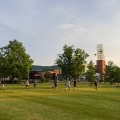 Students on the Peace Quad
