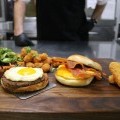 Breakfast burger from the dining hall