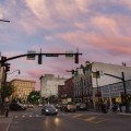 Sunset in downtown Binghamton