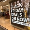 A storefront advertises a Black Friday Sale.