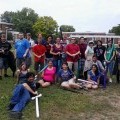 Students LARPing on campus