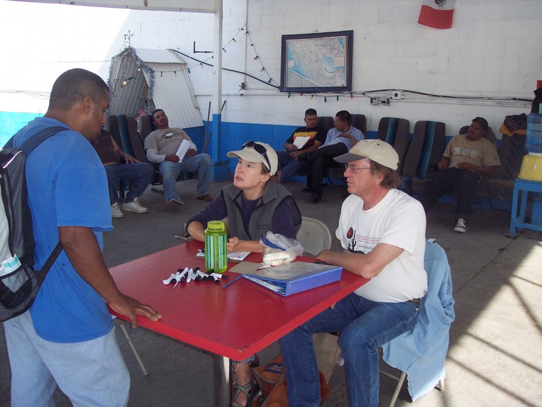 Binghamton University professors Ruth Van Dyke and Randall McGuire work with deportees for No More Deaths in Nogales, Sonora, in 2010.