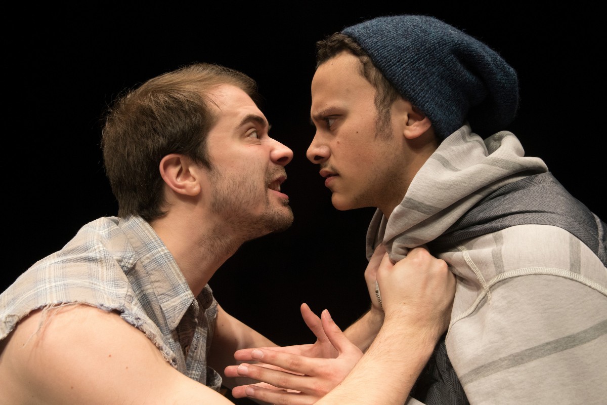 Trey Santiago-Hudson '18, right, acts in the 2017 production 