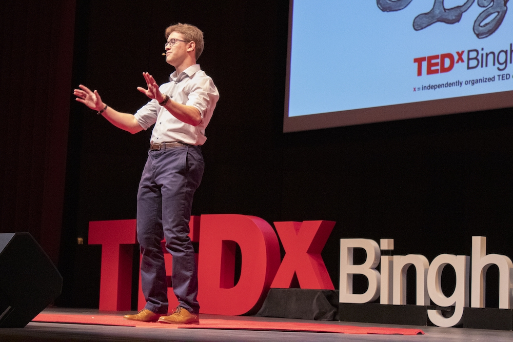 Jonathan Caputo, was the student-speaker at TEDx Ignite held at the Anderson Center for the Performing Arts on March 3, 2019.