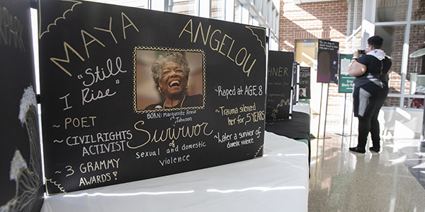 Binghamton University hosted the Dragon Panel Project, an art installation that aims to bear witness to interpersonal, political and hate violence against women of color. An opening reception was held Wednesday, April 3, in the University Downtown Center.