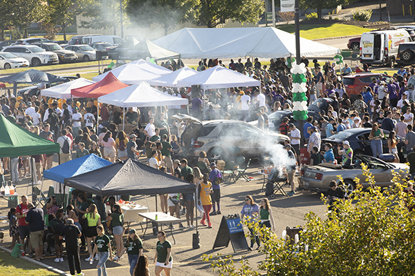 Alumni and friends turned out in force for Tailgate '19, held in the Events Center parking lots prior to the men's soccer game against Monmouth University the Saturday of Homecoming Weekend. The teams plays to a scoreless tie.