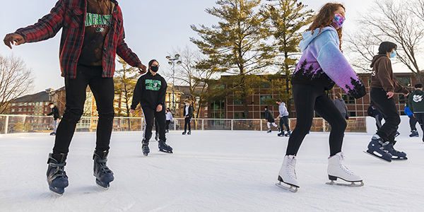 The new ice rink on campus gave students, faculty and staff a chance to enjoy the outdoors during the COVID pandemic.