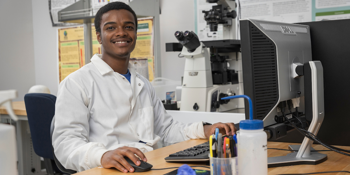 Junior Alejandro Wiltshire is studying biomedical engineering under Associate Professor Guy German.