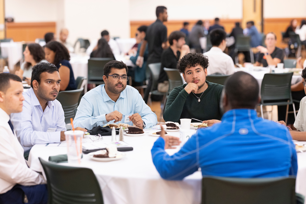 Students spoke with employers in small groups during the Diversity Roundtable event following the Job and Internship Fair.