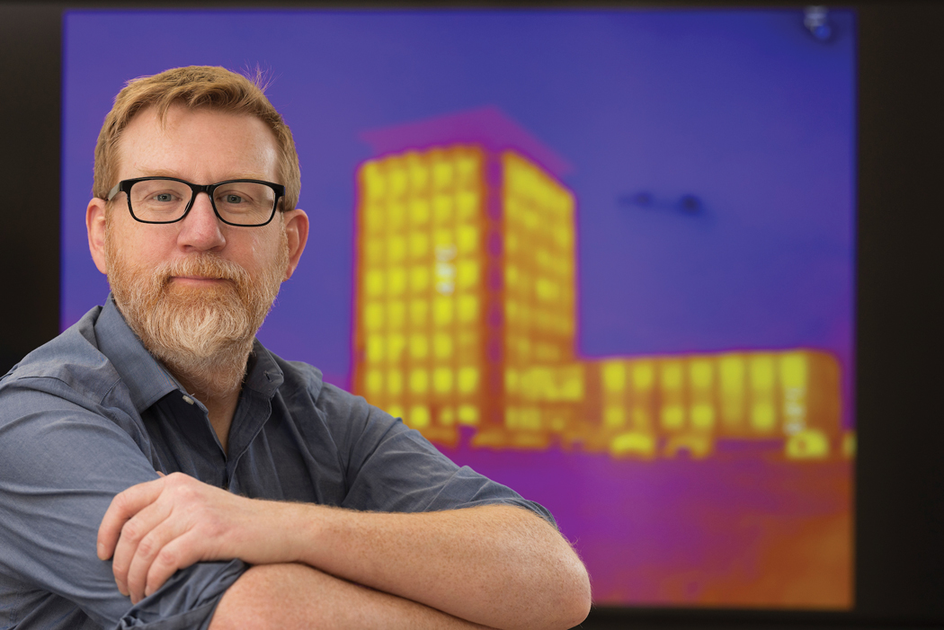 Thomas Pingel, an associate professor of geography, uses drones to gauge the effects of global warming in cities.